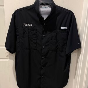 Columbia Omni-Shade Men's Black Casual Button Down Shirt Furman size medium